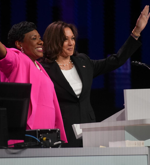 NEA President Becky Pringle and Vice President of the United States Kamala Harris