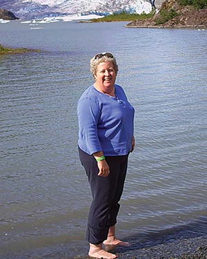 Anne Cancelmo at Mendenhall Glacier, in Alaska.