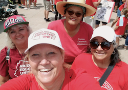 NEA members in RedforEd protests