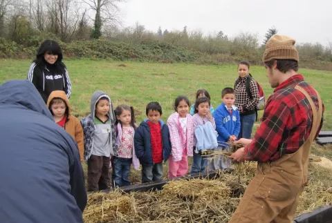 farmer and students