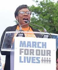 NEA President Becky Pringle speaks at the March for Our Lives event