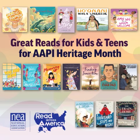 Book cover images of Read Across America recommended book for Asian and Pacific Islander Heritage Month