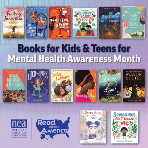 Book cover images of Read Across America recommended book for Mental Health Awareness Month