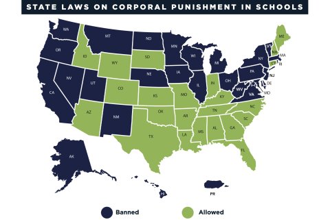 corporal punishment in schools map