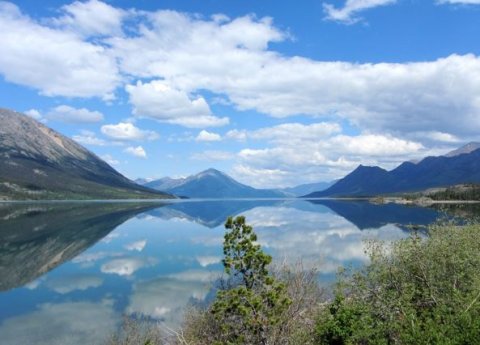 Lake in Alaska surrounded by mountains