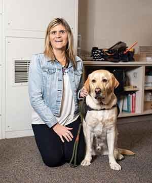 Karen Storey with a dog