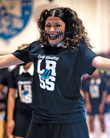 Angie Ramirez-Alvarez, made up for Halloween Homecoming, is captain of the Lady Raiders.